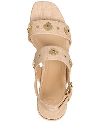 kate spade new york Women's Spade Flower Studded Block Heel Sandals