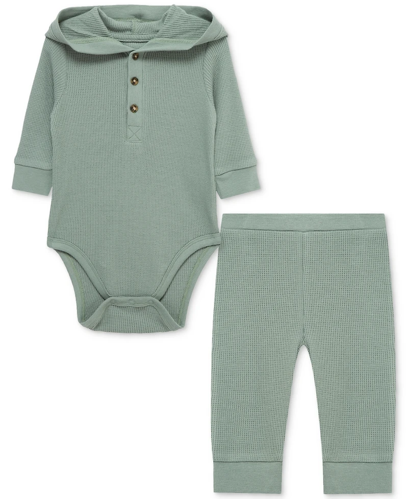 Little Me Baby Hooded Bodysuit & Pants, 2 Piece Set