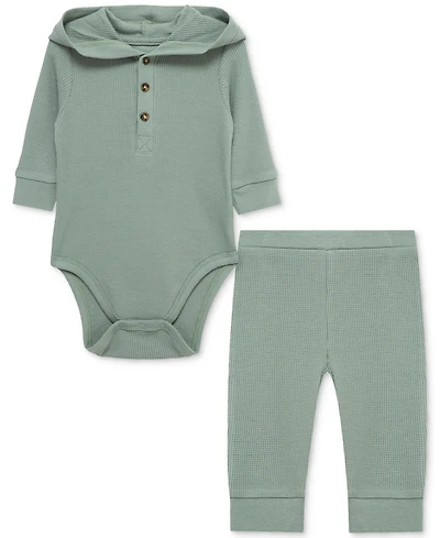 Little Me Baby Hooded Bodysuit & Pants, 2 Piece Set