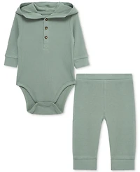 Little Me Baby Hooded Bodysuit & Pants, 2 Piece Set