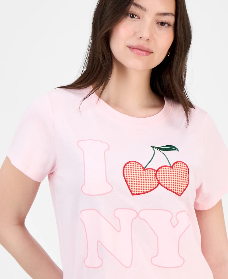 Freeze 24-7 Juniors' New York Applique Graphic T-Shirt