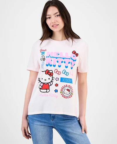 Love Tribe Juniors' Hello Kitty Mixed Graphic T-Shirt