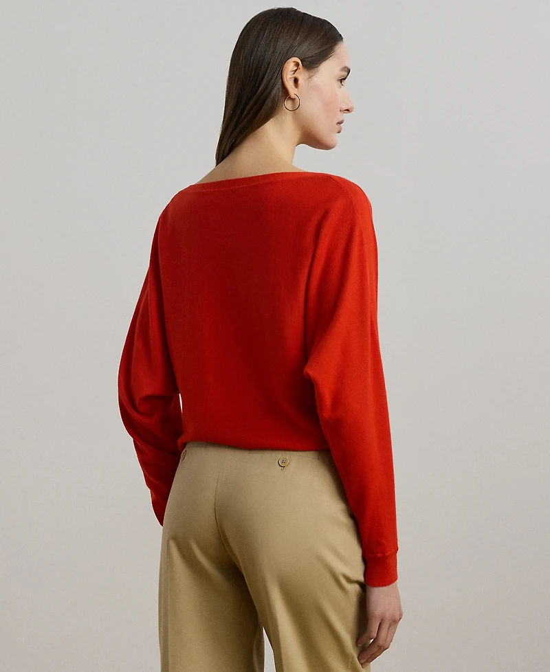 Lauren Ralph Petite Cotton-Blend Dolman-Sleeve Sweater