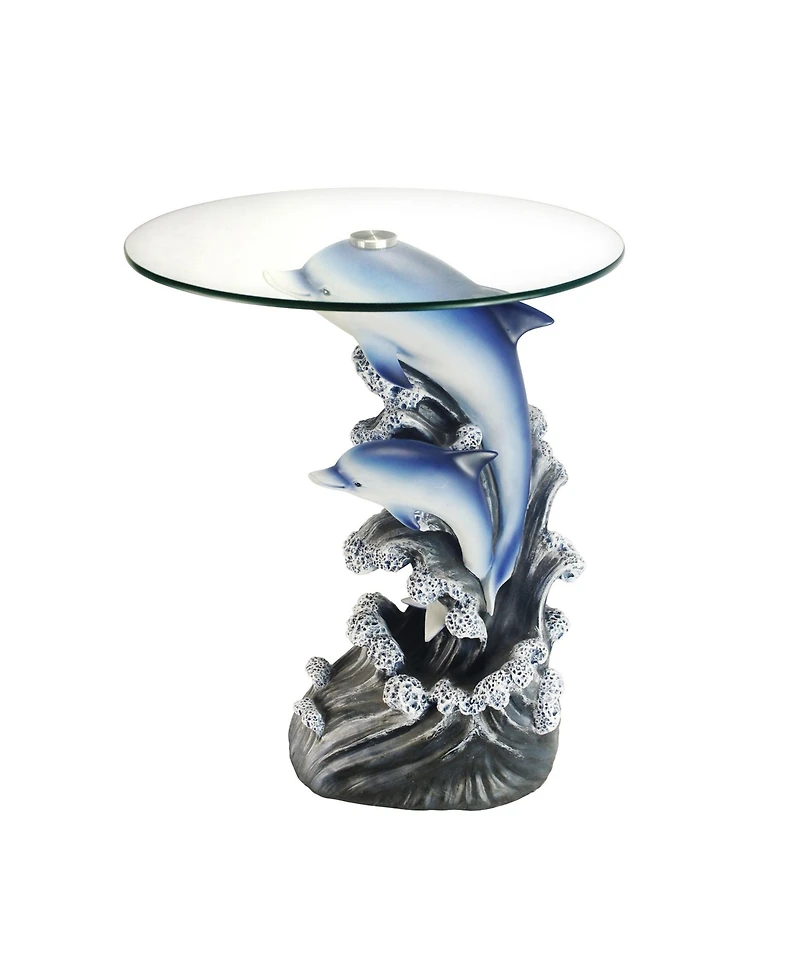 Glass Round End Table for Living Room or Bedroom Accent Furniture