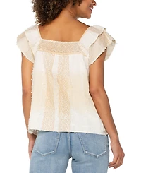 Liverpool Los Angeles Women's Printed Textured Woven Cotton Blouse