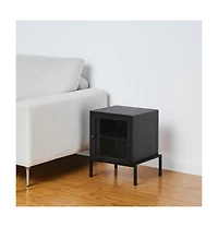 Rustic Solid Wood Square End Table – Natural Grain Finish