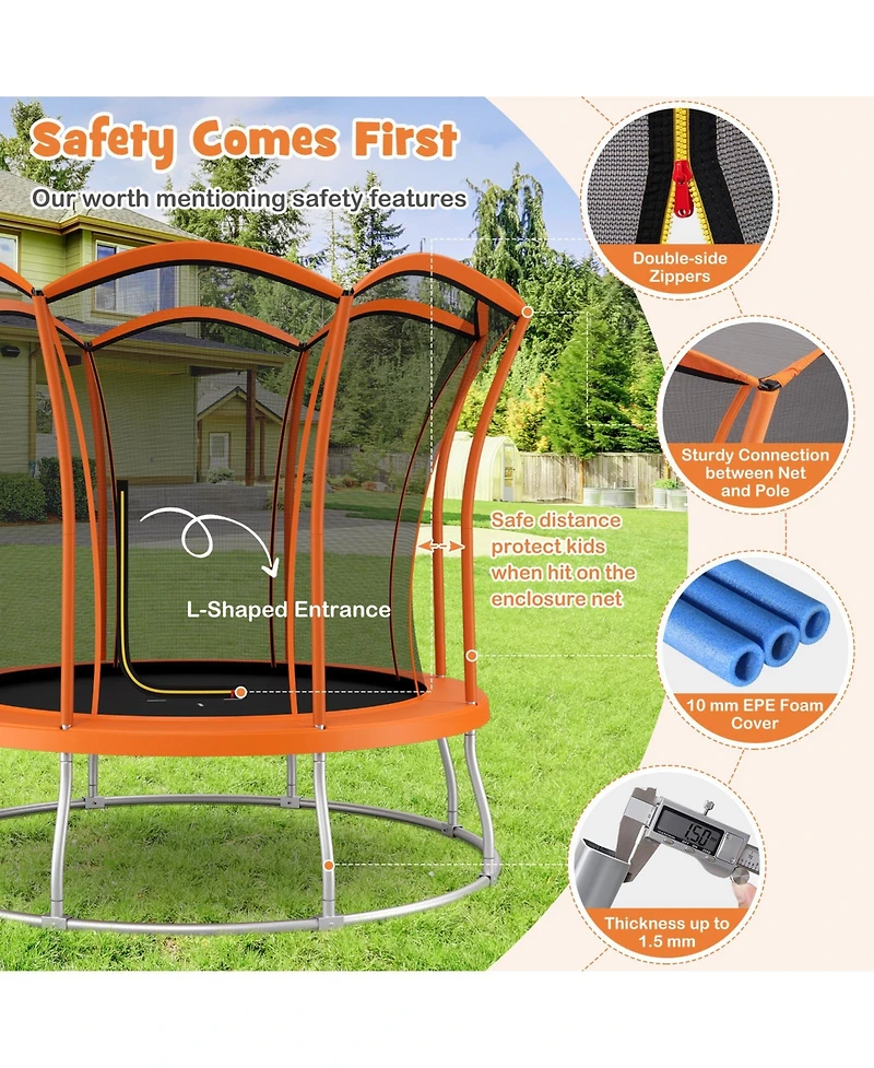 10 Feet Unique Flower Shape Trampoline with Galvanized Steel Frame