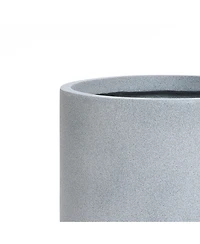 LuxenHome Minimalistic Modern Gray -Inch Tall Round Tapered MgO Planter