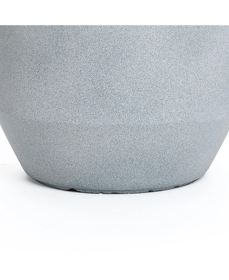 LuxenHome Minimalistic Modern Gray 15.7-Inch Tall Round Tapered MgO Planter