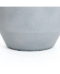 LuxenHome Minimalistic Modern Gray 15.7-Inch Tall Round Tapered MgO Planter