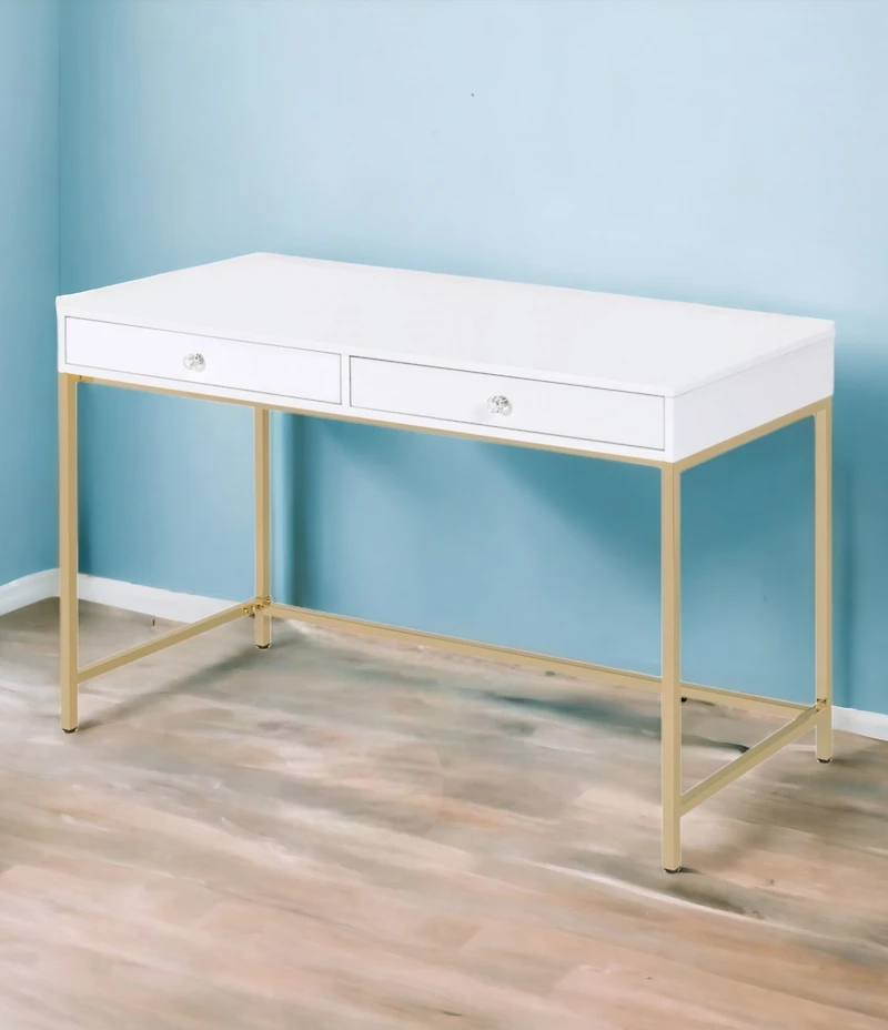 Sleek Computer Desk with Two Drawers – Perfect for Small Spaces