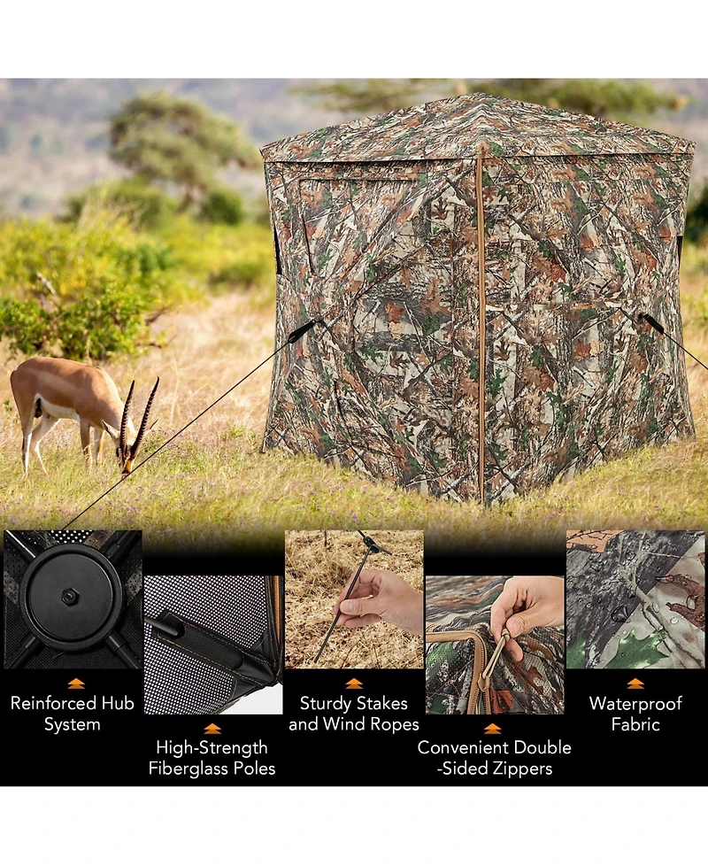 5-in-1 Detachable Hunting Blind for 2-3 People with Skylight