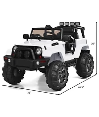 12V Electric Ride On Truck with Parental Remote Control and Led Lights