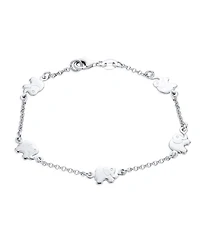 Bling Jewelry Zoo Animal Lucky Elephant Charm Bracelet in Sterling Silver 7 Inch