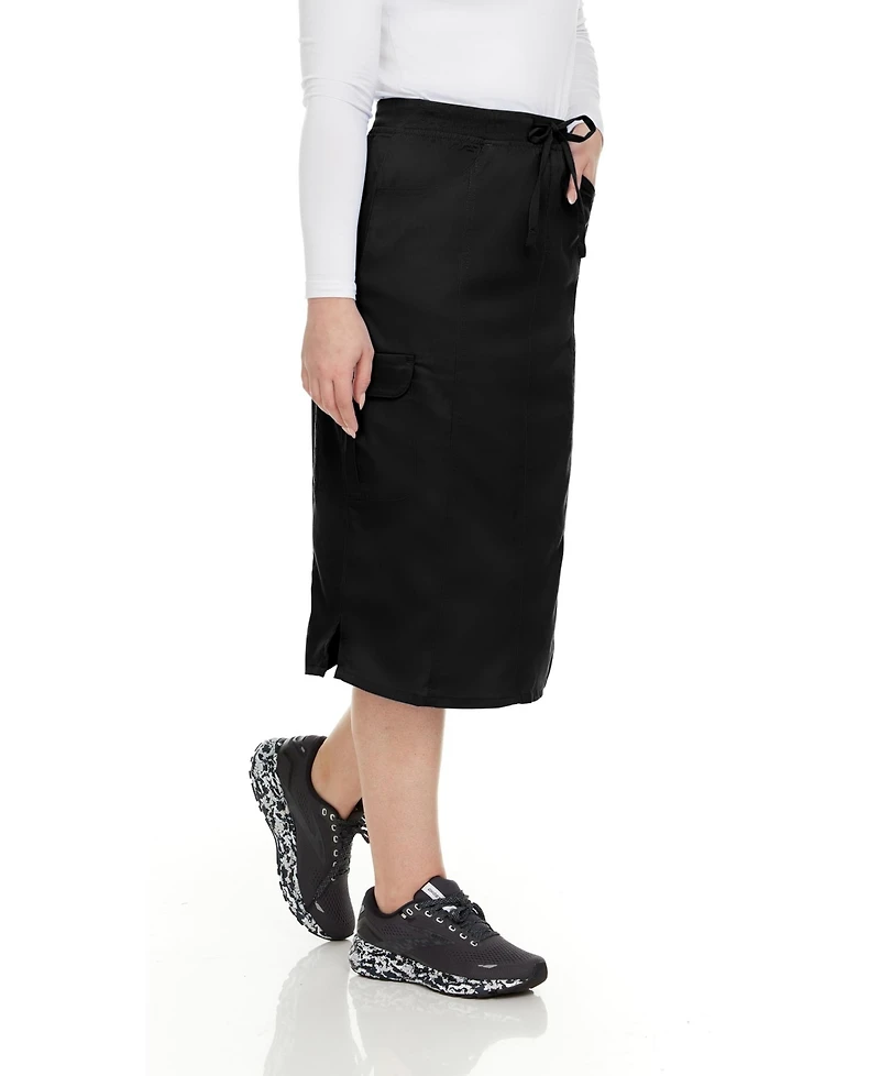 Medichic Women's Professional Stretch Five Pocket 'Debra' Scrub Skirt Scrubs, Wine, Large