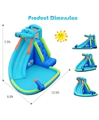 Inflatable Water Pool with Splash and Slide