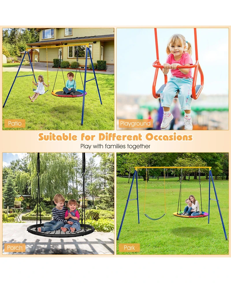 660 Lbs Extra-Large A-Shaped Swing Stand with Anti-Slip Footpads