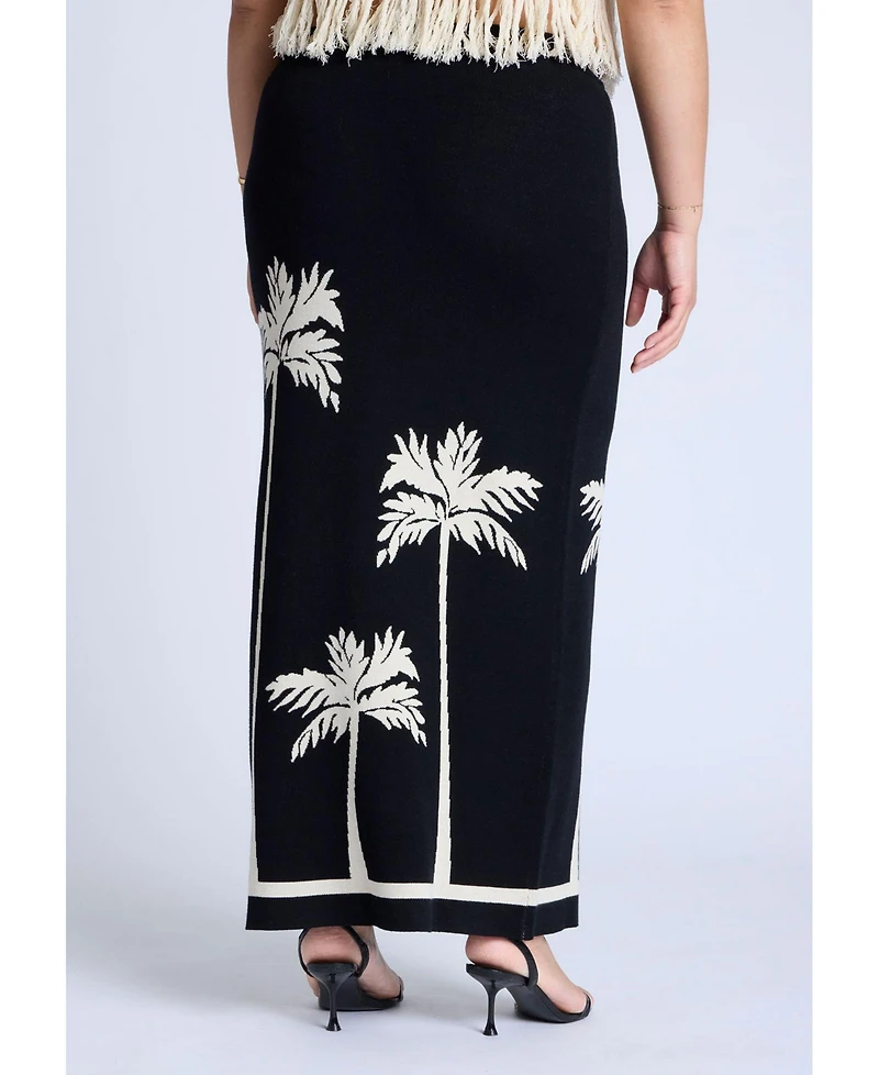 Eloquii Women's Plus Size Intarsia Column Skirt