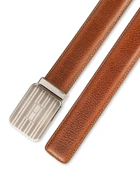 Tommy Hilfiger Men's Engine Turned Plaque Buckle Belt
