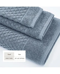 Linery & Co. Quick-Drying Cotton Diamond Waffle Textured 6-Piece Hand Towel Set