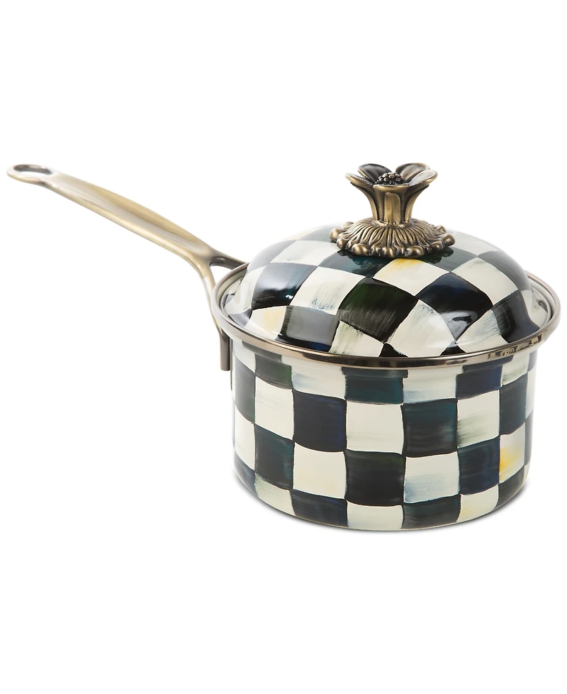 Mackenzie-Childs Courtly Check Enameled 1-Quart Saucepan