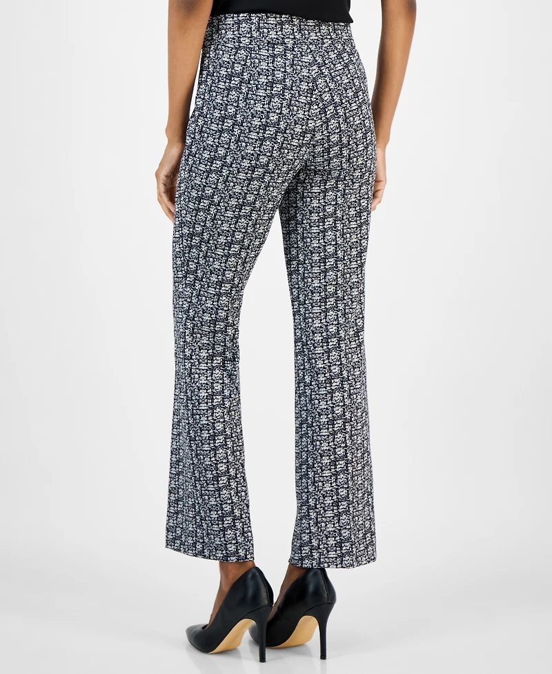 Ak Anne Klein Women's Printed Cool Crepe Pull-On Pants