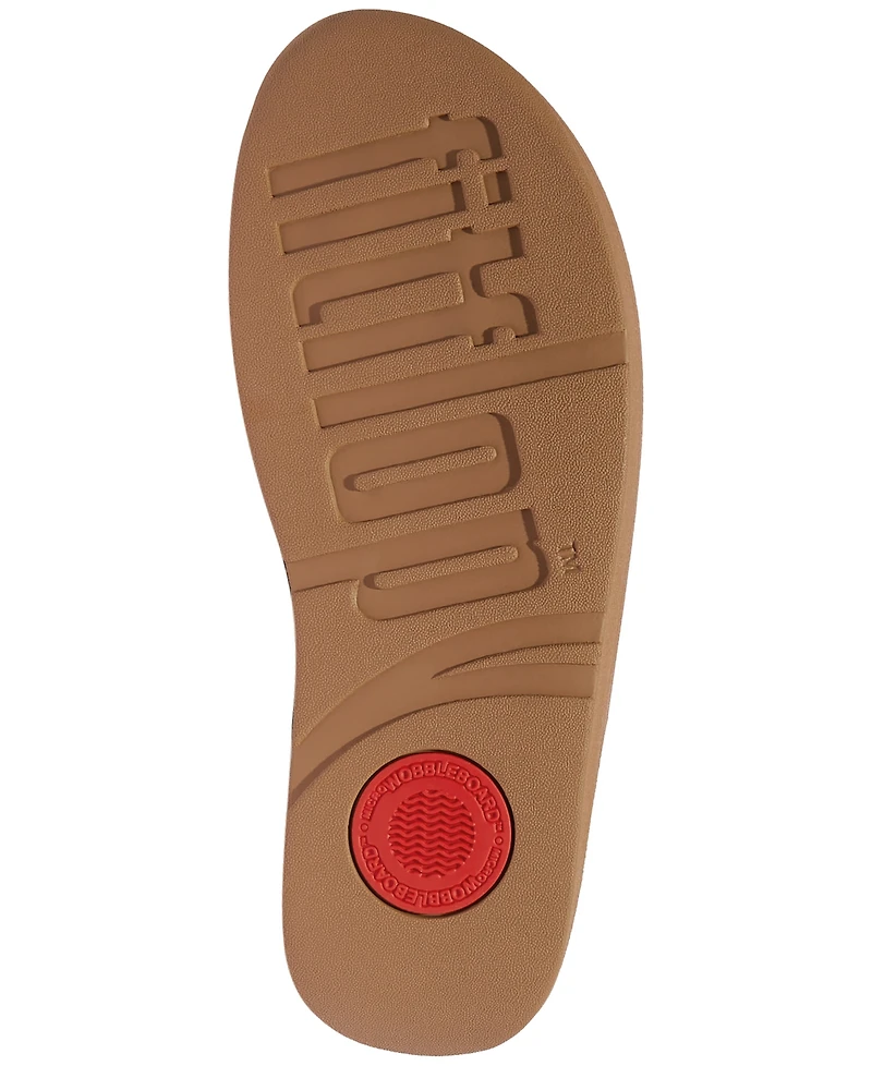 FitFlop Women's Fino Crystal Chain Leather Toe-Post Sandals