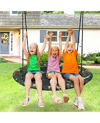 40-Inch Flying Saucer Tree Swing Outdoor Play Set with Adjustable Ropes Gift for Kids