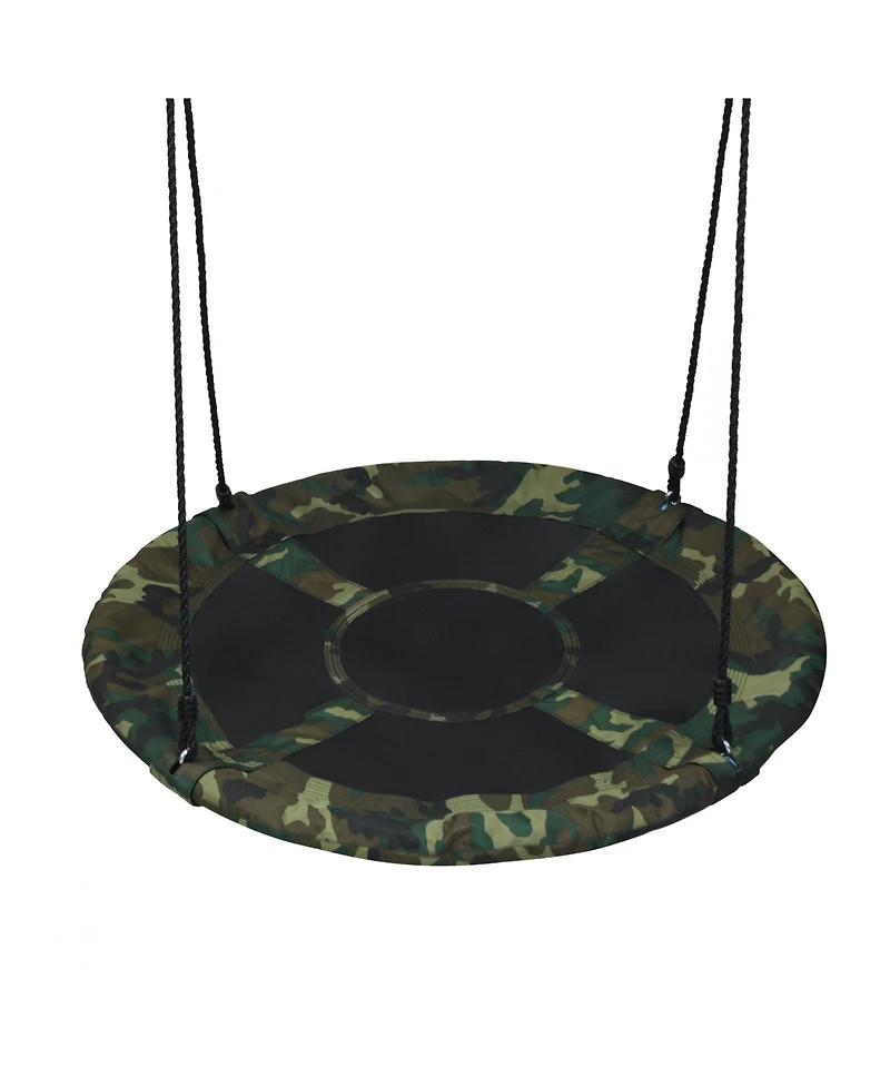 40-Inch Flying Saucer Tree Swing Outdoor Play Set with Adjustable Ropes Gift for Kids
