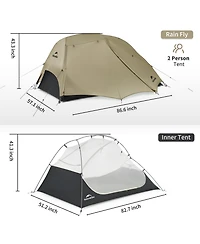 Naturehike Star River Ul 2 Person Backpacking Tent, Double Layer Waterproof Two Lightweight Cycling Tent