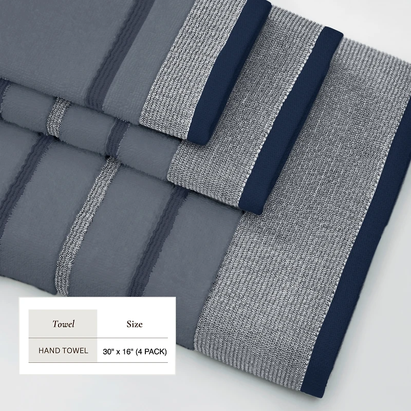 Linery & Co. Luxurious Cotton Decorative 4-Piece Hand Towel Set