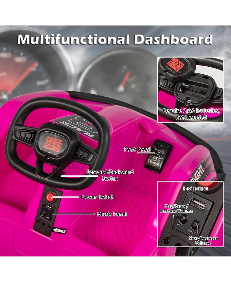 6V Kids Ride On Go Cart with Remote Control and Safety Belt