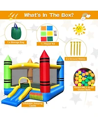 Kids Inflatable Bounce House with Slide and Ocean Balls Not Included Blower