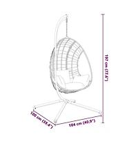 Hanging Egg Chair Stand without Basket Black Steel