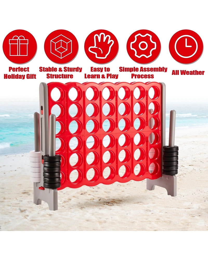 3.5 Feet Tall Jumbo 4-to-Score Giant Game Set with 42 Jumbo Rings