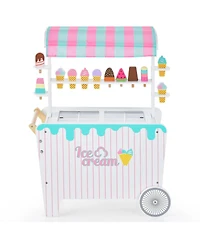 Kids Ice Cream Cart Playset with Display Rack and Accessories
