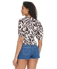 Bar Iii Women's Resort Daze Tie-Front Top Swim Cover-Up, Exclusively at Macy's