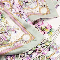 Lilac Garden - Hand Rolled Silk Foulard for Women