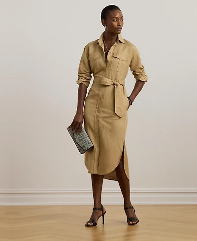Lauren Ralph Women's Linen-Blend Shirtdress
