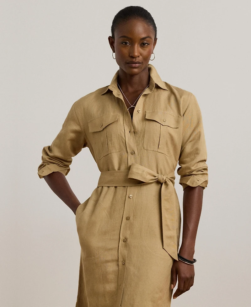 Lauren Ralph Women's Linen-Blend Shirtdress