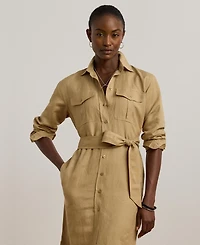 Lauren Ralph Women's Linen-Blend Shirtdress