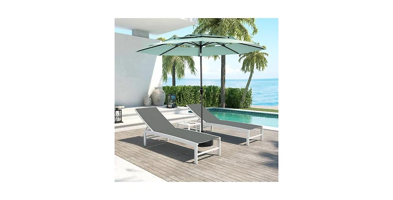 Mondawe Aluminium 10ft 3 Tier Auto-tilt Outdoor Patio Umbrella