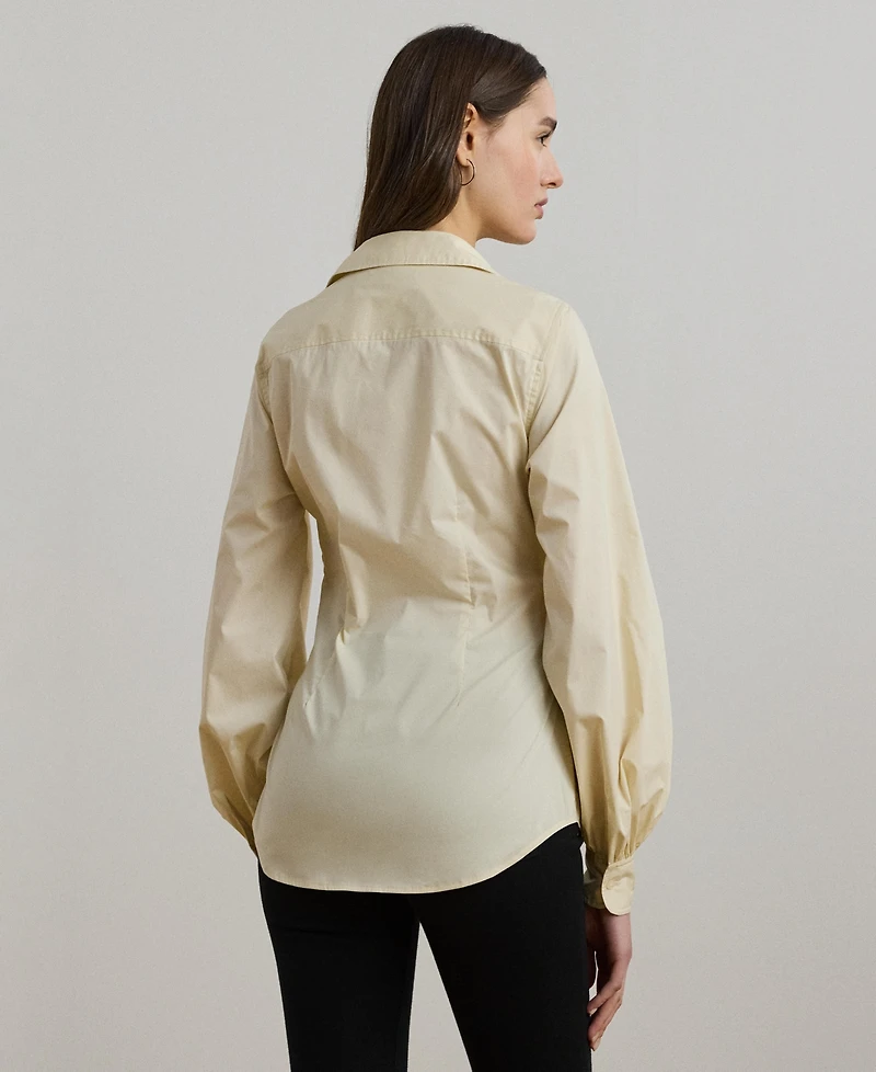 Lauren Ralph Women's Tie-Front Cotton-Blend Shirt