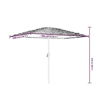 Garden Parasol with Steel Pole Brown 118.1"x78.7"x98.4"