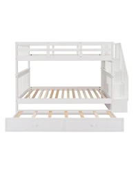 Stairway Bunk Bed w/ Trundle, Storage & Rail