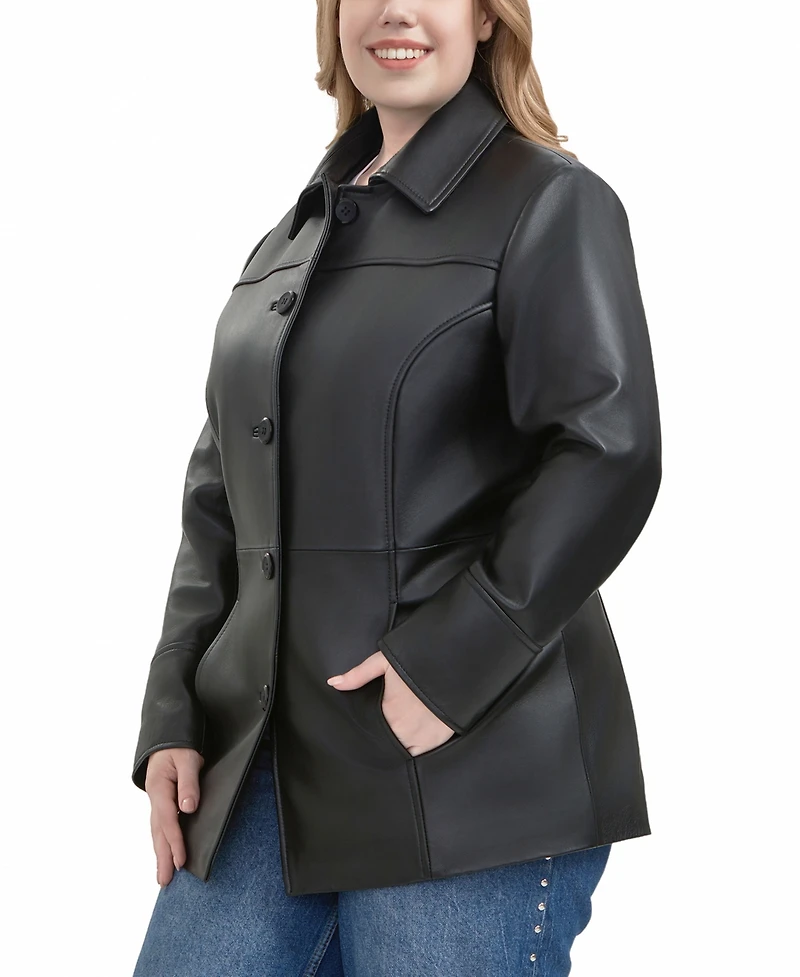 Bgsd Plus Sofia Leather Car Coat