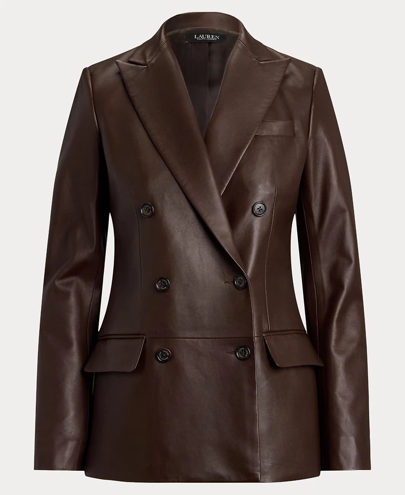 Lauren Ralph Women's Double-Breasted Lambskin Blazer