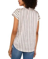 Vince Camuto Women's Striped Split-Neck Blouse