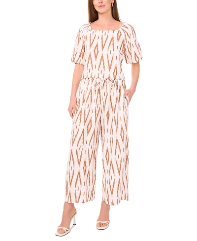 Vince Camuto Women's Printed Pull-On Wide-Leg Pants