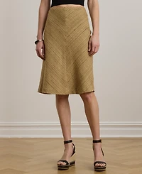 Lauren Ralph Women's Herringbone Linen-Blend Tweed Skirt